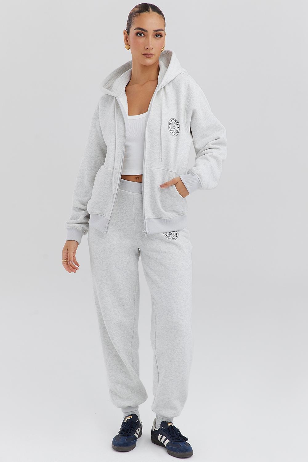 Coast  light grey marl fleece back jogging trousers Product Image