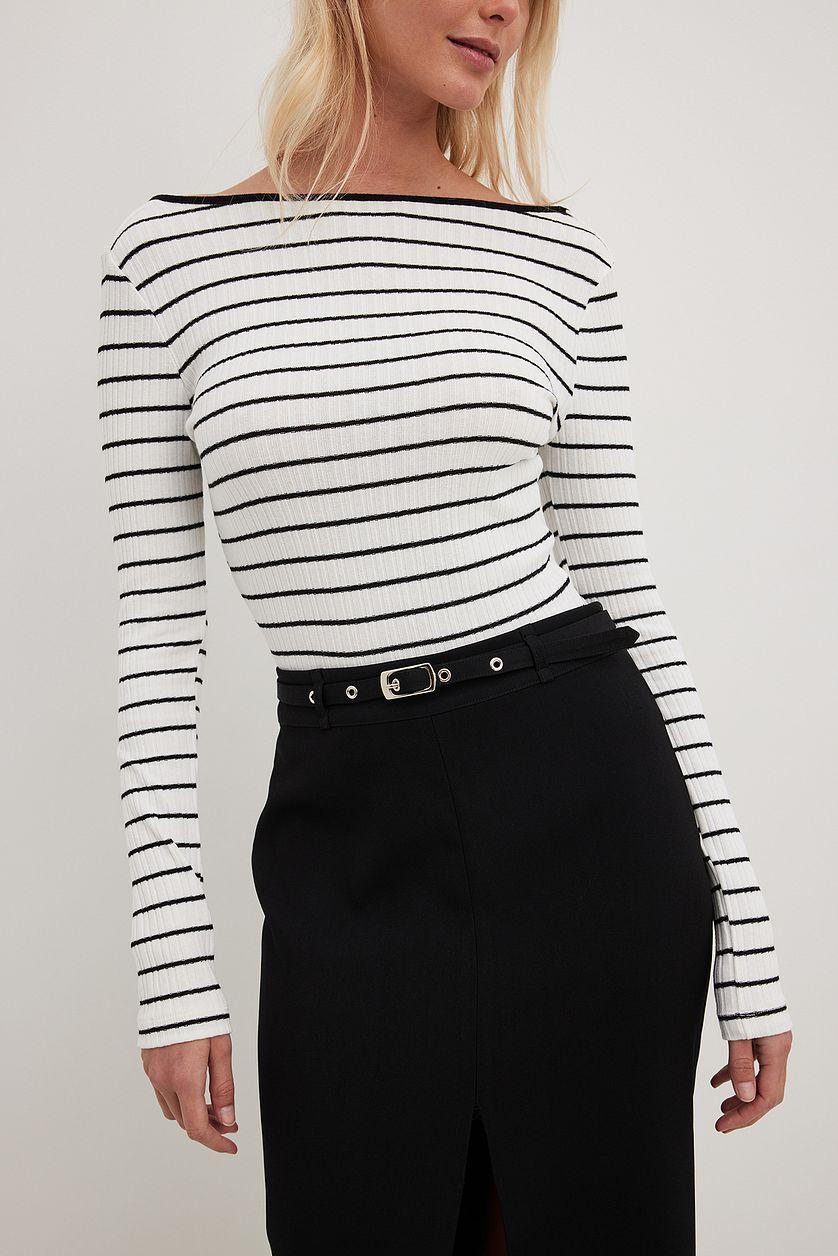 Deep Back Stripe Top Product Image