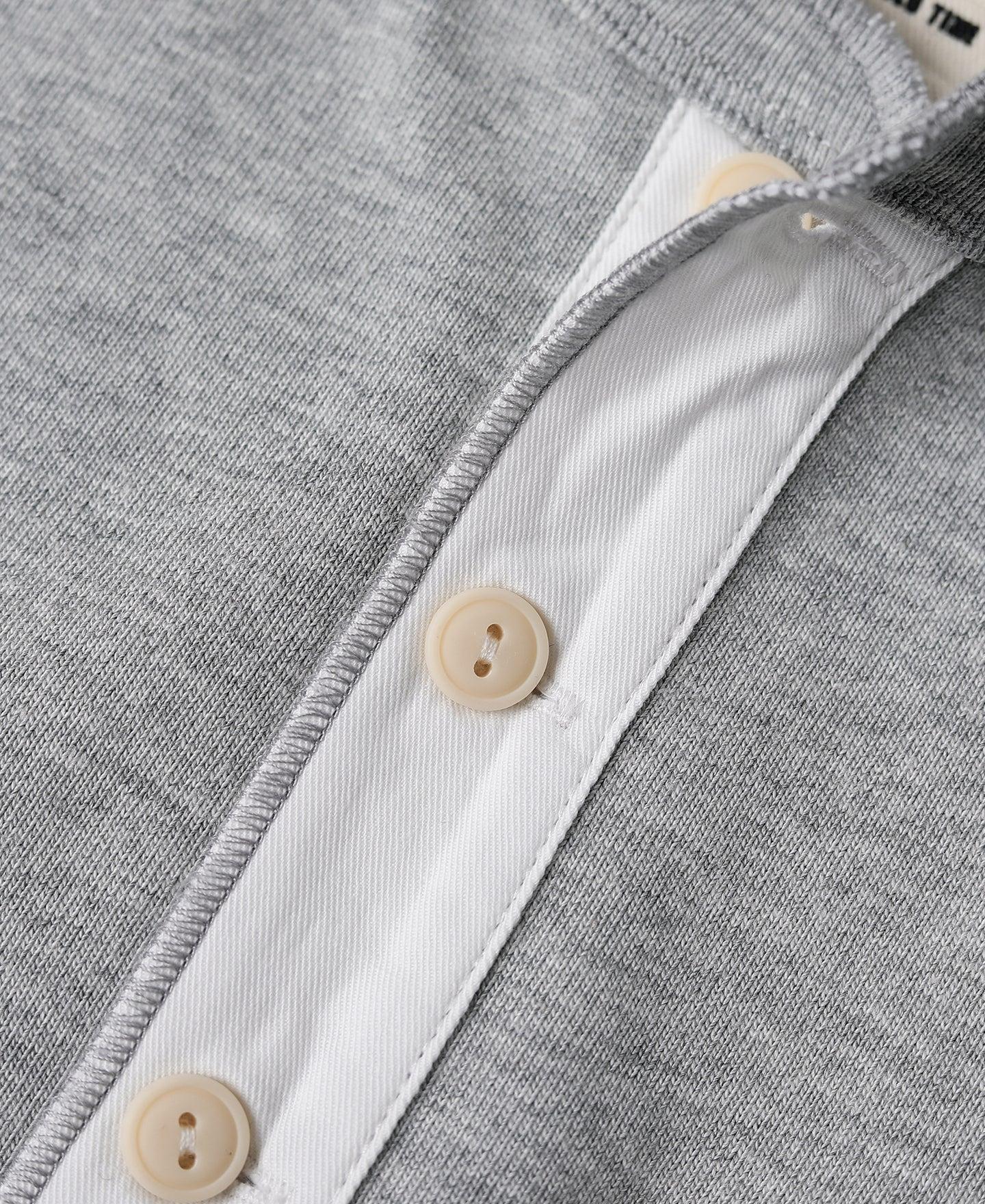 Vintage Long Sleeve Henley Shirt - Gray Product Image