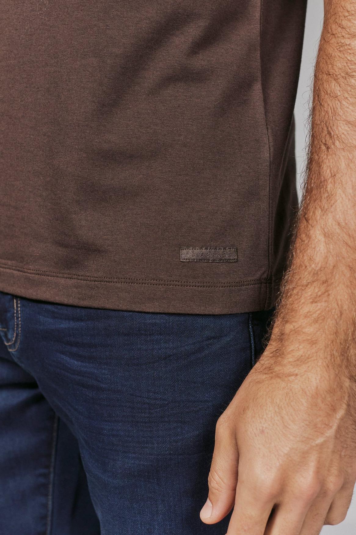 Modal Crew Neck Tee - Coffe Product Image