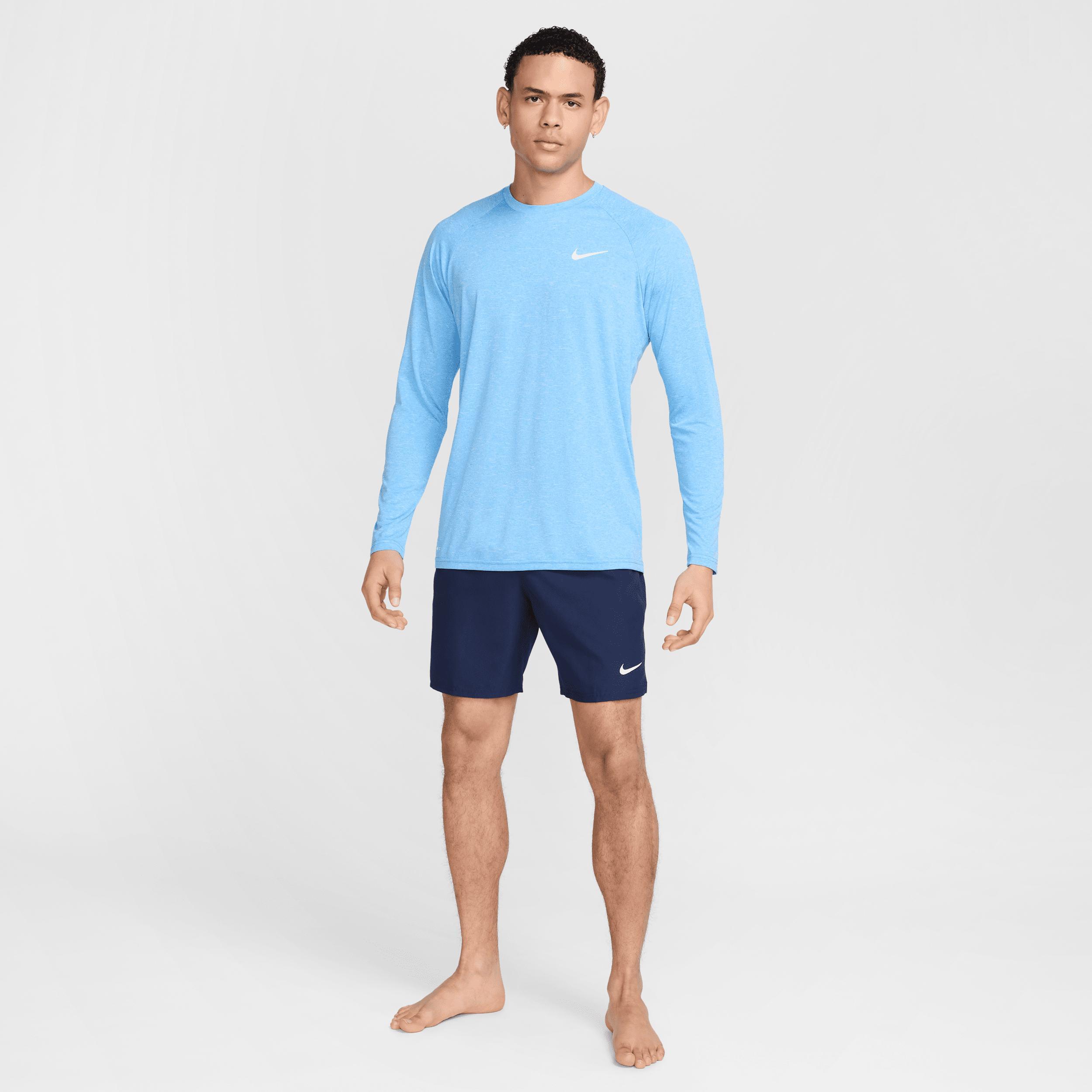 Nike Men's Heathered Long-Sleeve Hydroguard Swim Shirt Product Image