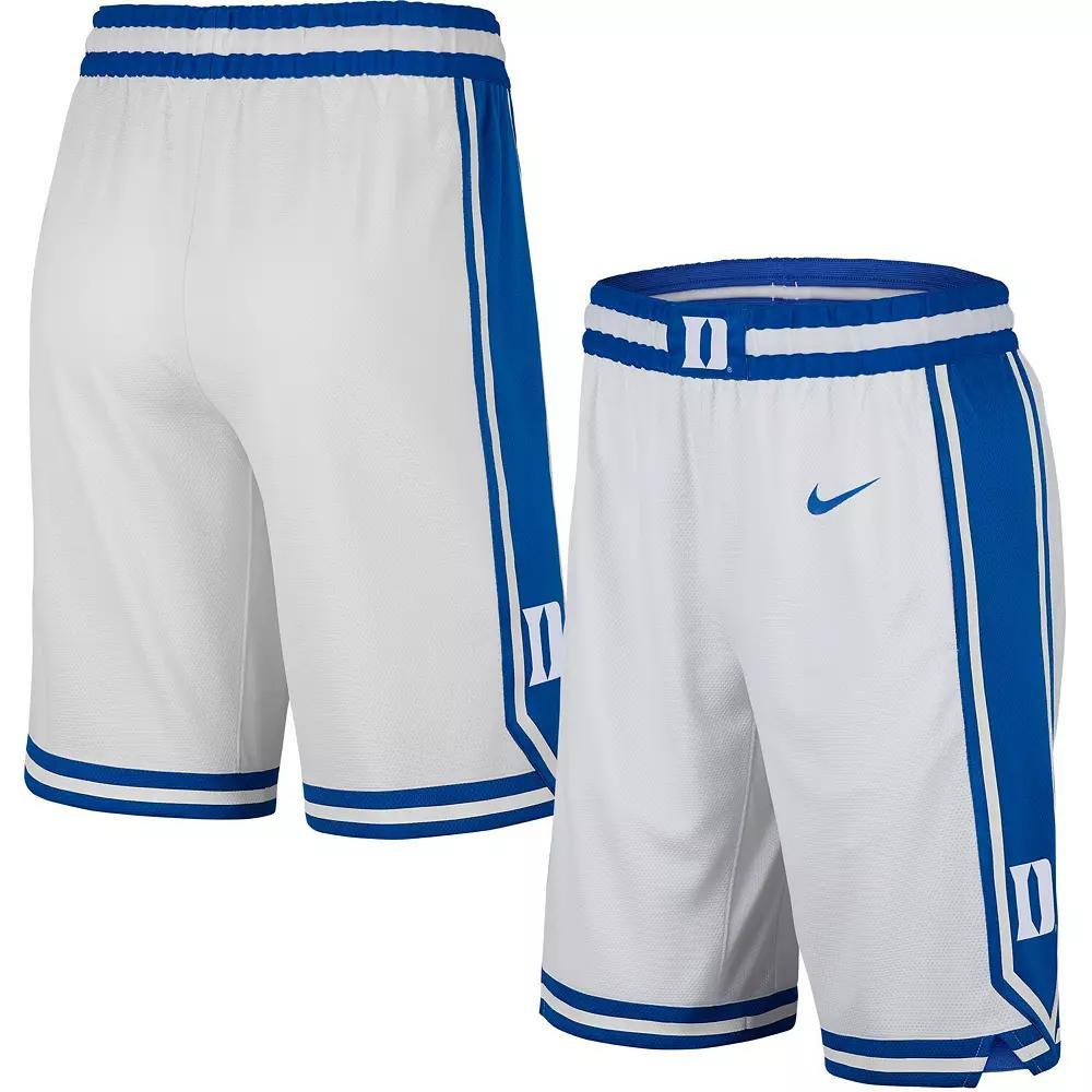 Men's Nike White Duke Blue Devils Replica Team Basketball Shorts, Size: Small Product Image
