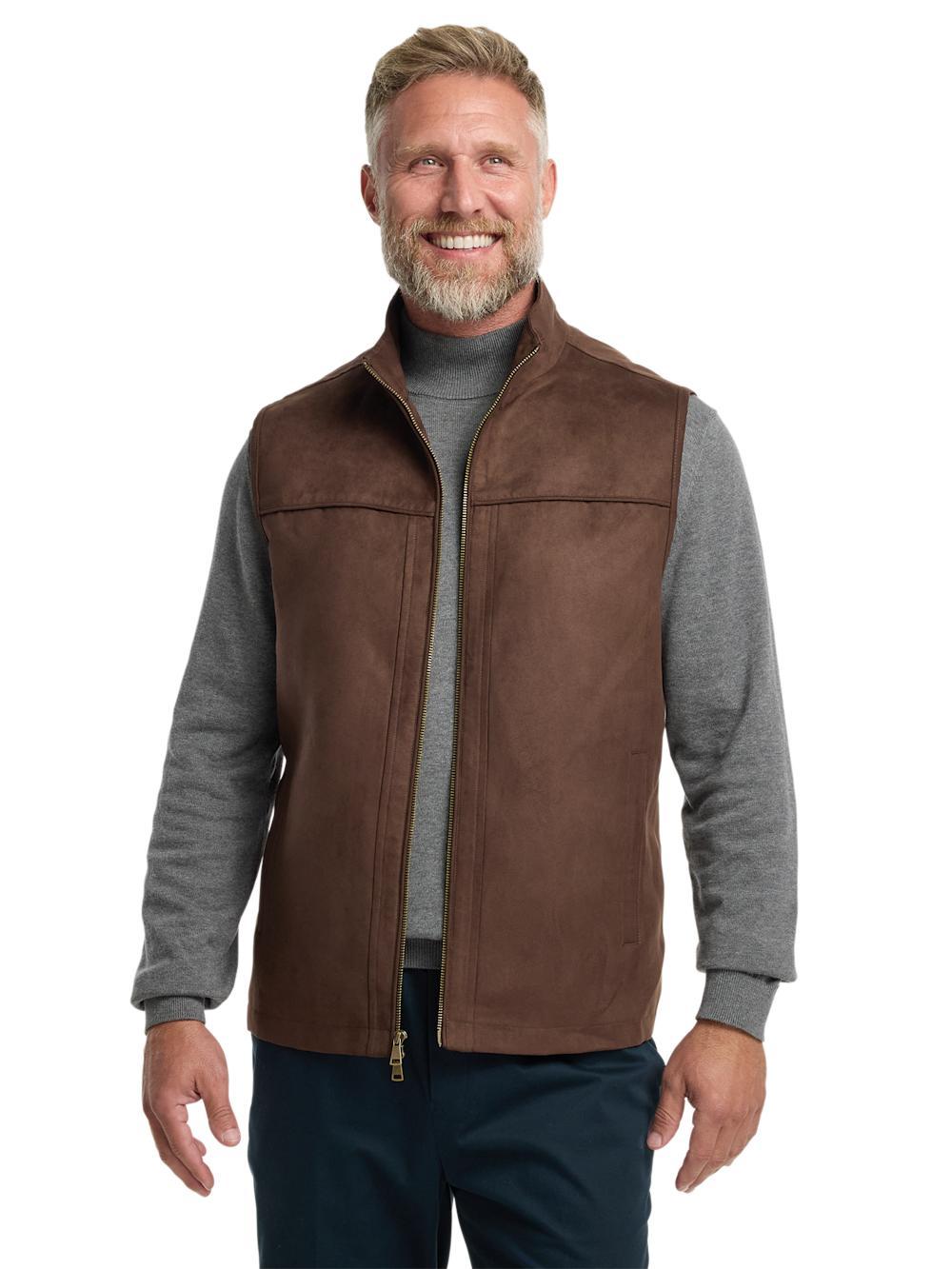 Microsuede Vest - Brown Product Image