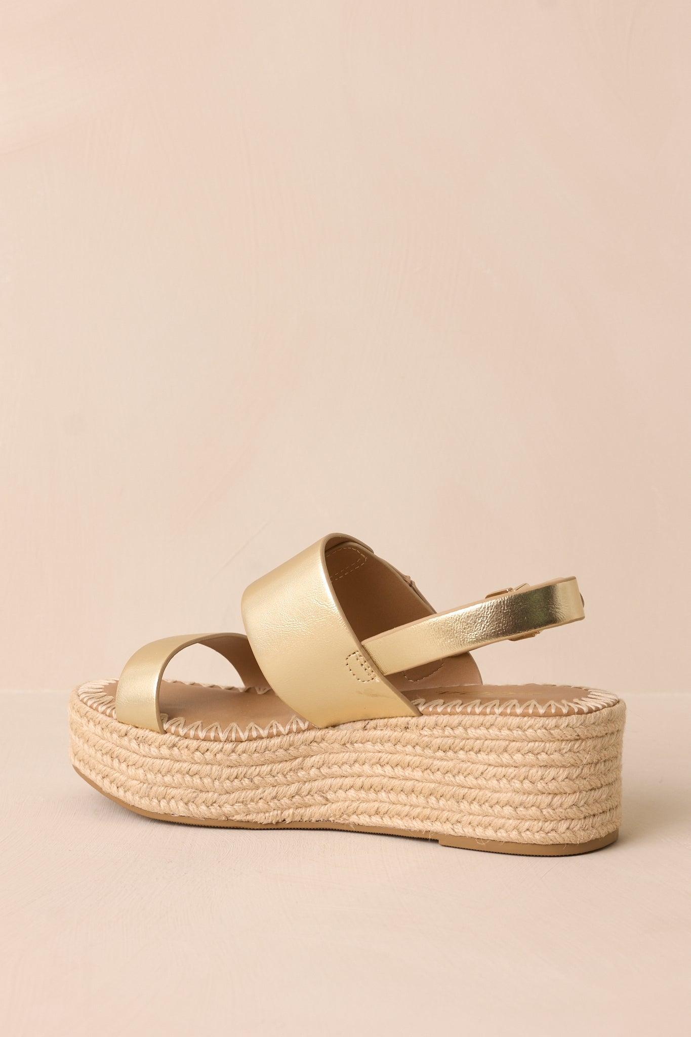Warm Breeze Gold Espadrille Platform Sandals Product Image