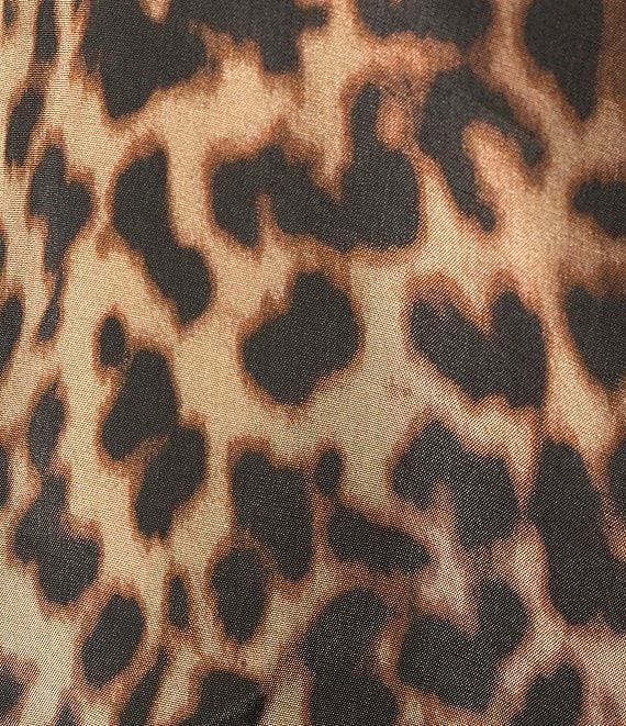 John Mark Mixed Animal And Floral Print Ditsy Point Collar Dolman Cinched Sleeve Button Front Tie Blouse Product Image