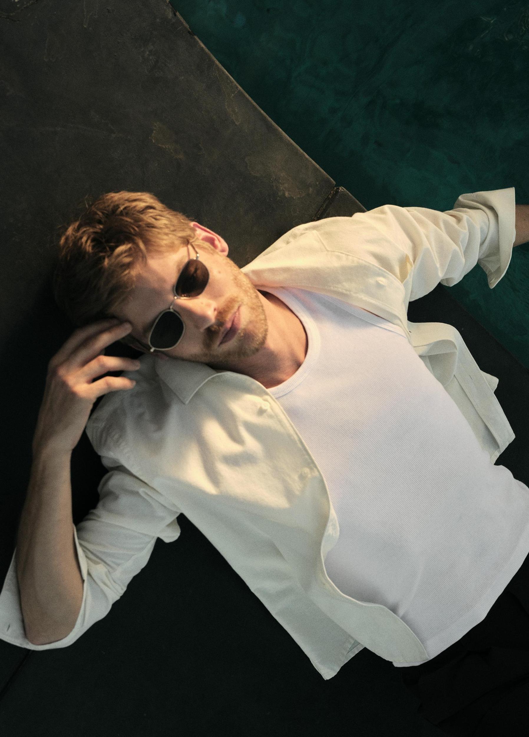 Cotton Chambray Button-Front Shirt Product Image