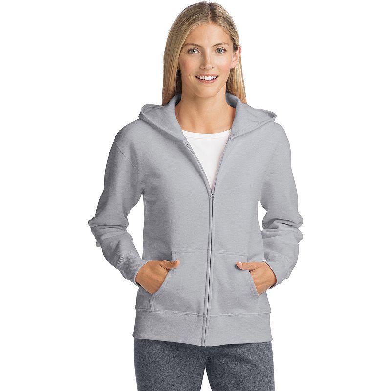 Women's Hanes® EcoSmart Full-Zip Hoodie Sweatshirt, Size: Large, Pale Pink Product Image