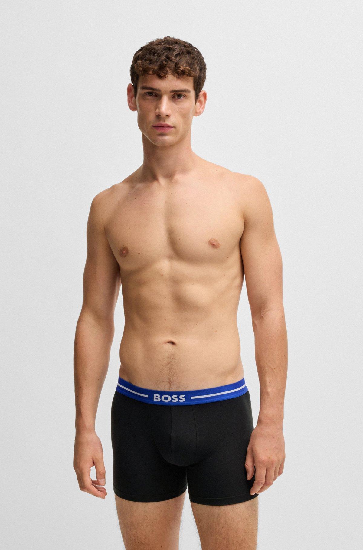 Three-pack of boxer briefs with logo stripe waistbands Product Image