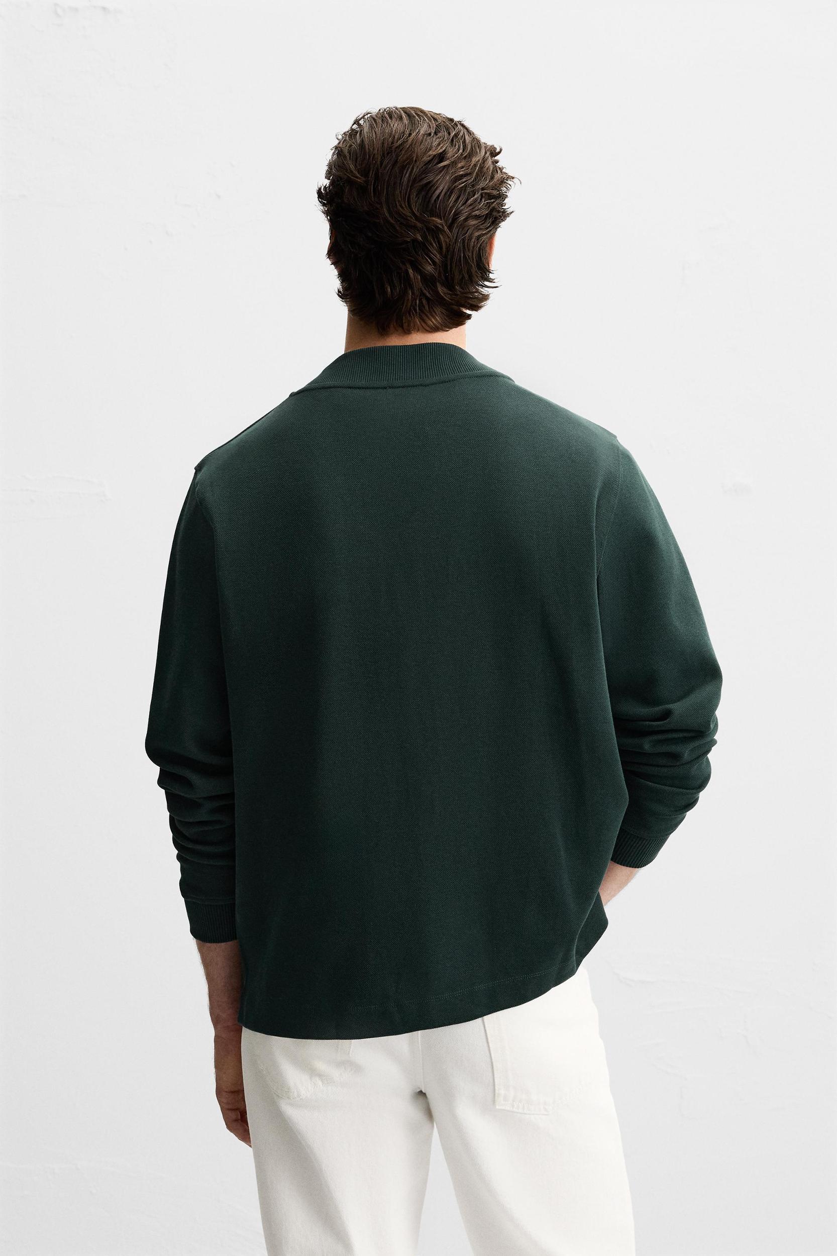 PIQUÉ TEXTURED CARDIGAN Product Image