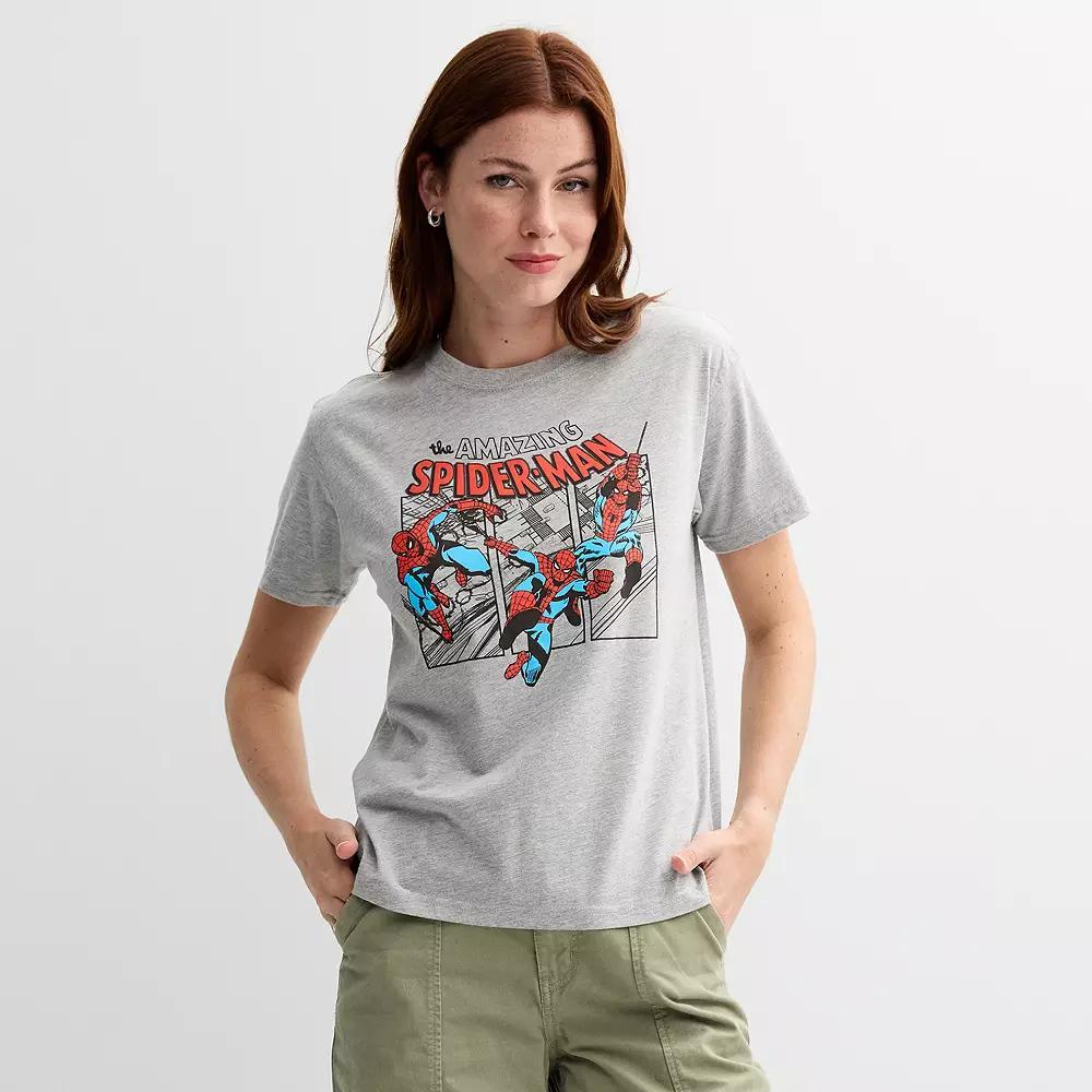 Juniors' Marvel Spider-Man The Amazing Graphic Tee, Girl's, Size: Large, Grey Product Image