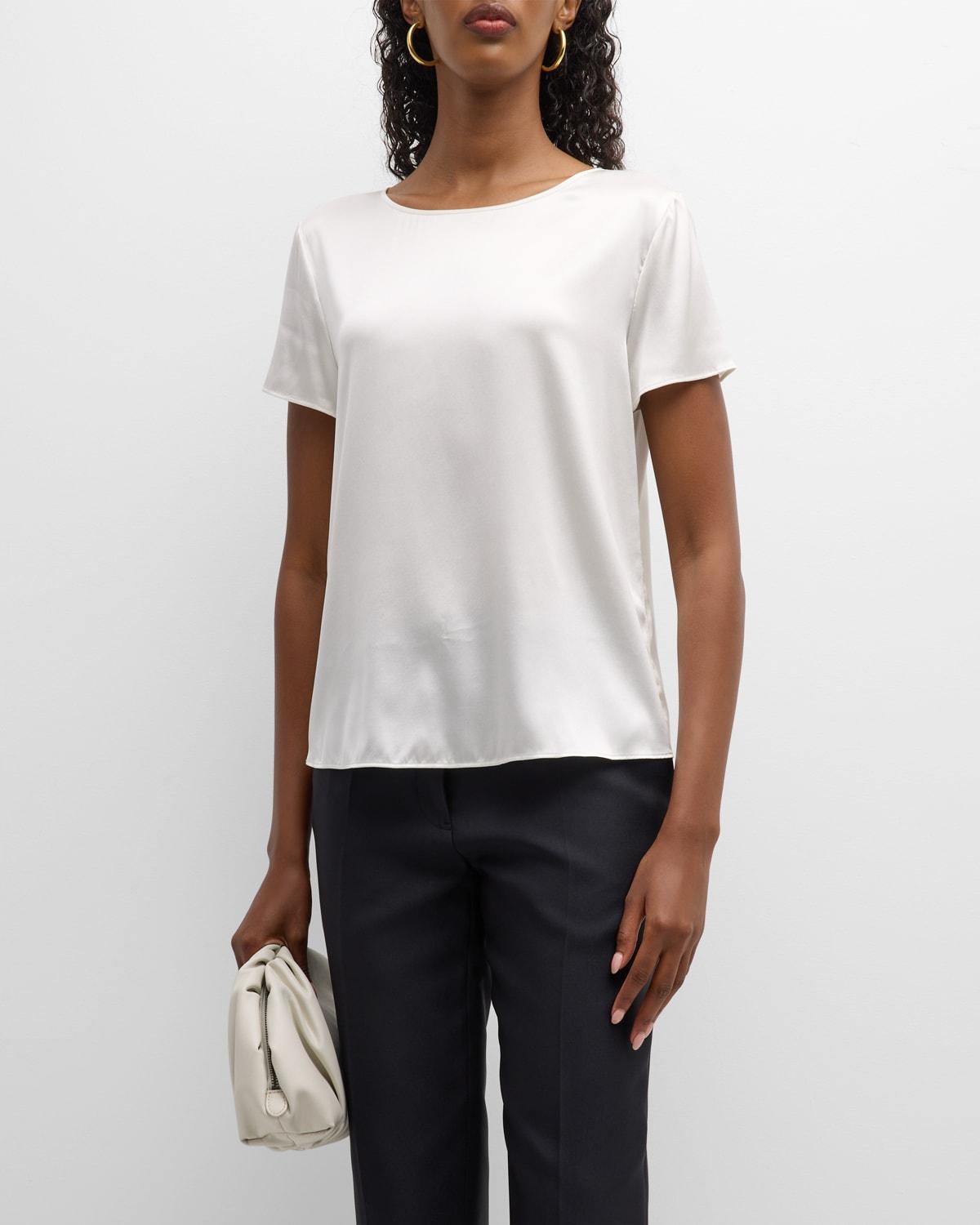 Emporio Armani Stretch Silk Short Sleeve Blouse Product Image