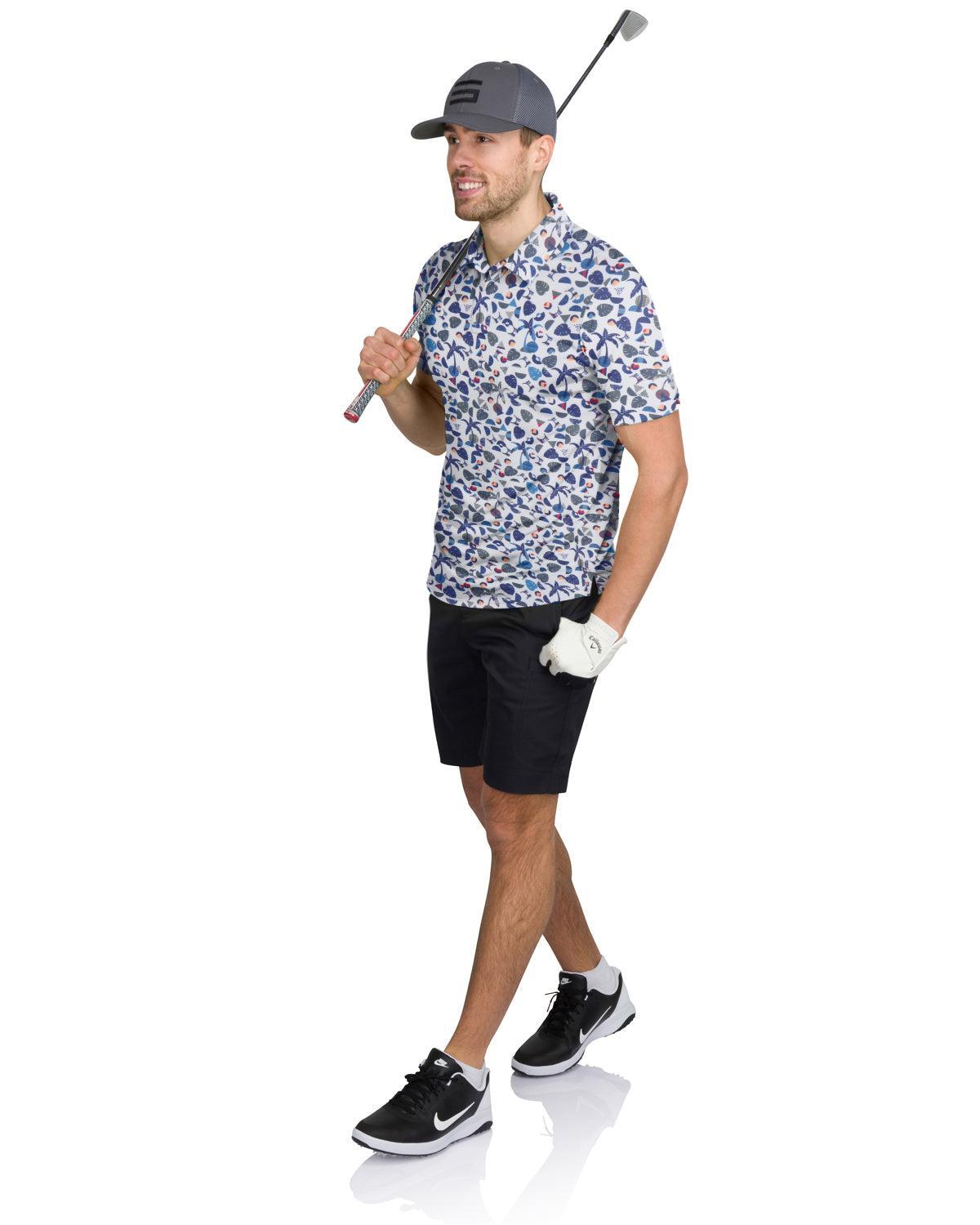 Three Sixty Six Men’s Print Golf Polos Product Image