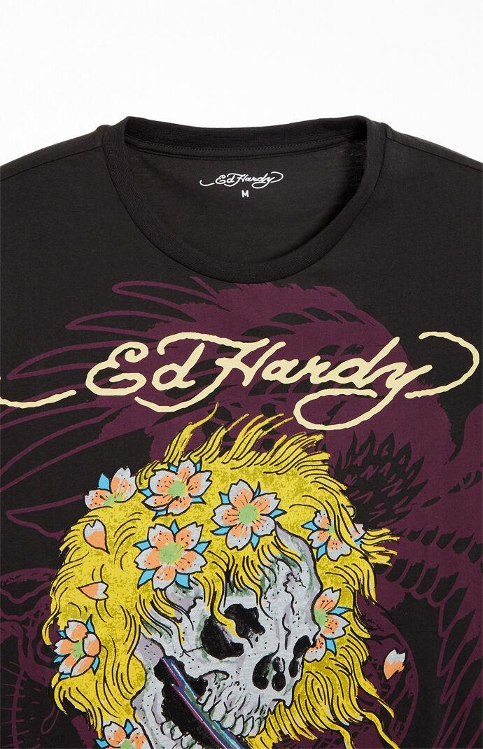 Ed Hardy Men's Yellow Hair Skull T-Shirt Product Image