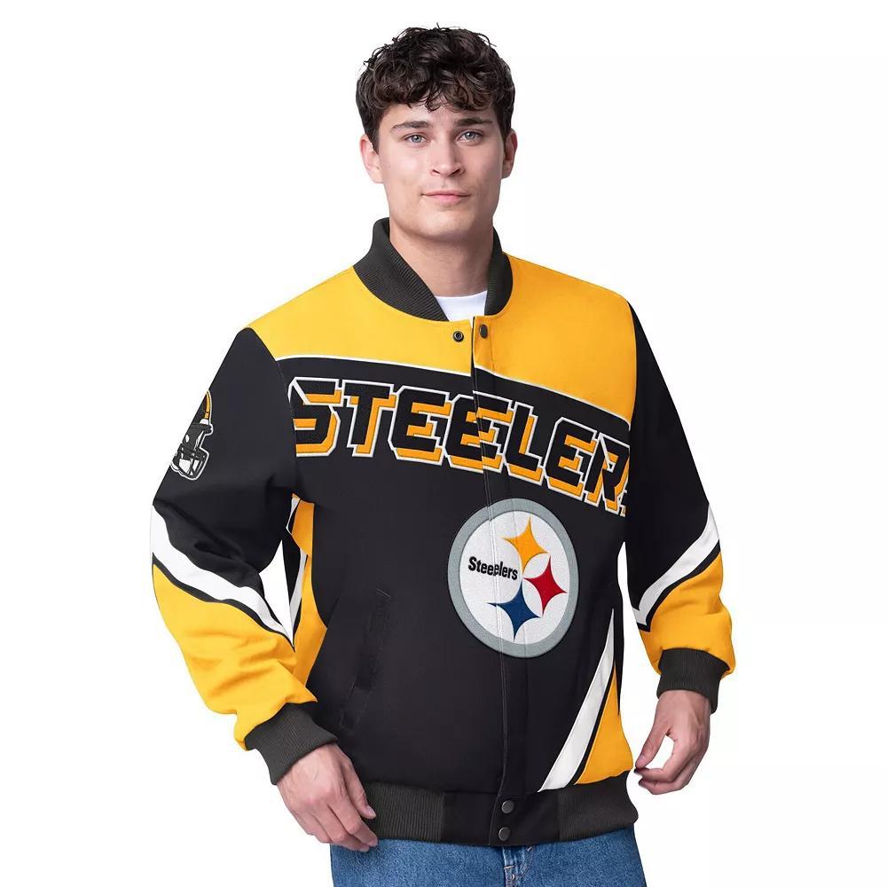 Men's G-III Extreme  Black Pittsburgh Steelers Maximum Racing Full-Zip Jacket, Size: Large Product Image