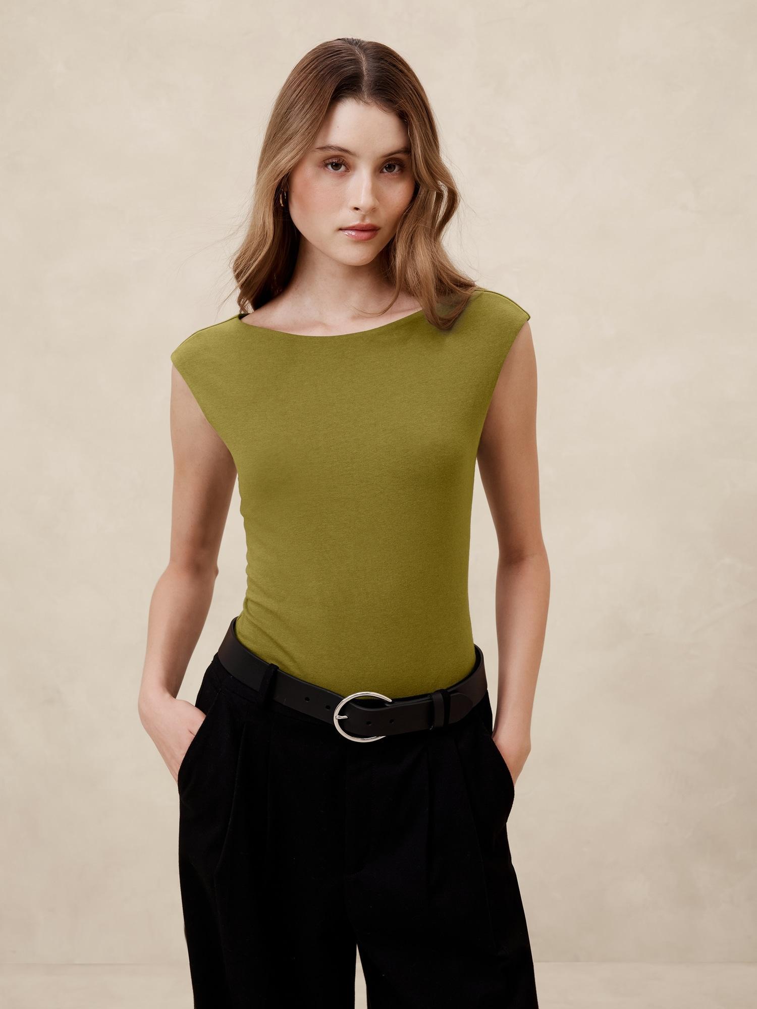 Soft Stretch Cap-Sleeve Bodysuit Product Image