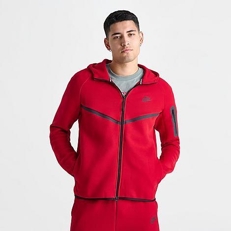 Nike Mens Nike Tech Fleece Full-Zip Windrunner Hoodie - Mens Red/Black Product Image