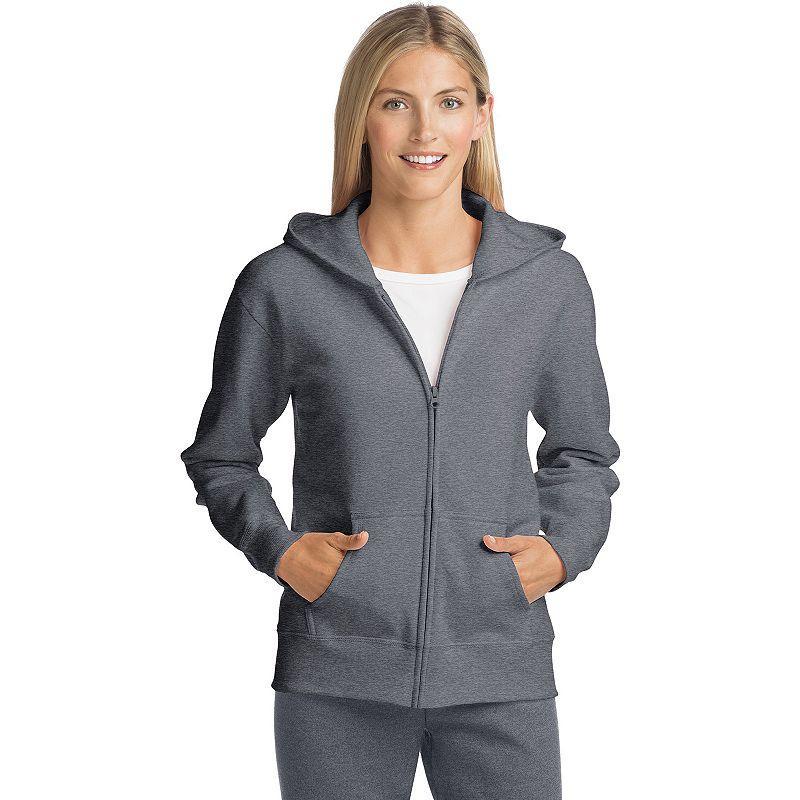 Women's Hanes® EcoSmart Full-Zip Hoodie Sweatshirt, Size: Large, Pale Pink Product Image