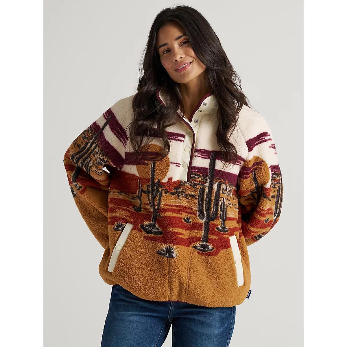 Women's Wrangler Retro® Half-Snap Sherpa Pullover | Women's JACKETS & OUTERWEAR | Wrangler® Product Image