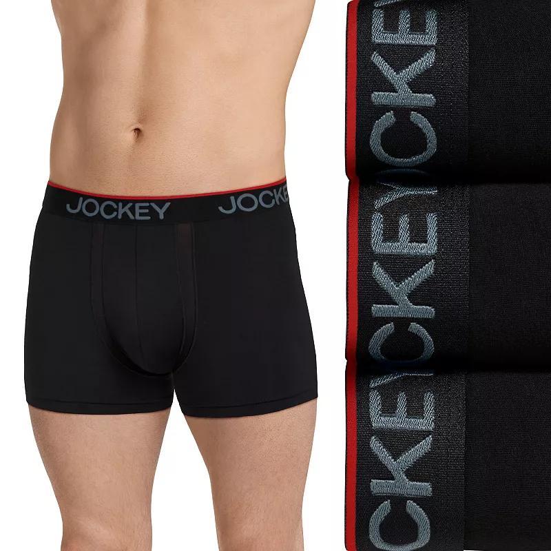 Men's Jockey® 3-pack Chafe Proof Pouch Microfiber Trunk, Size: XL, Black Product Image