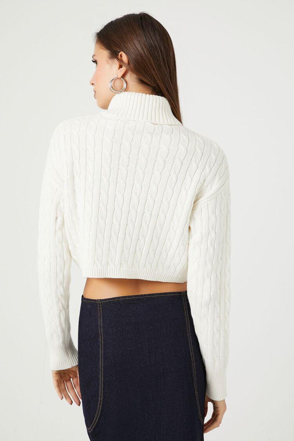 Cable Knit Turtleneck Cropped Sweater | Forever 21 Product Image