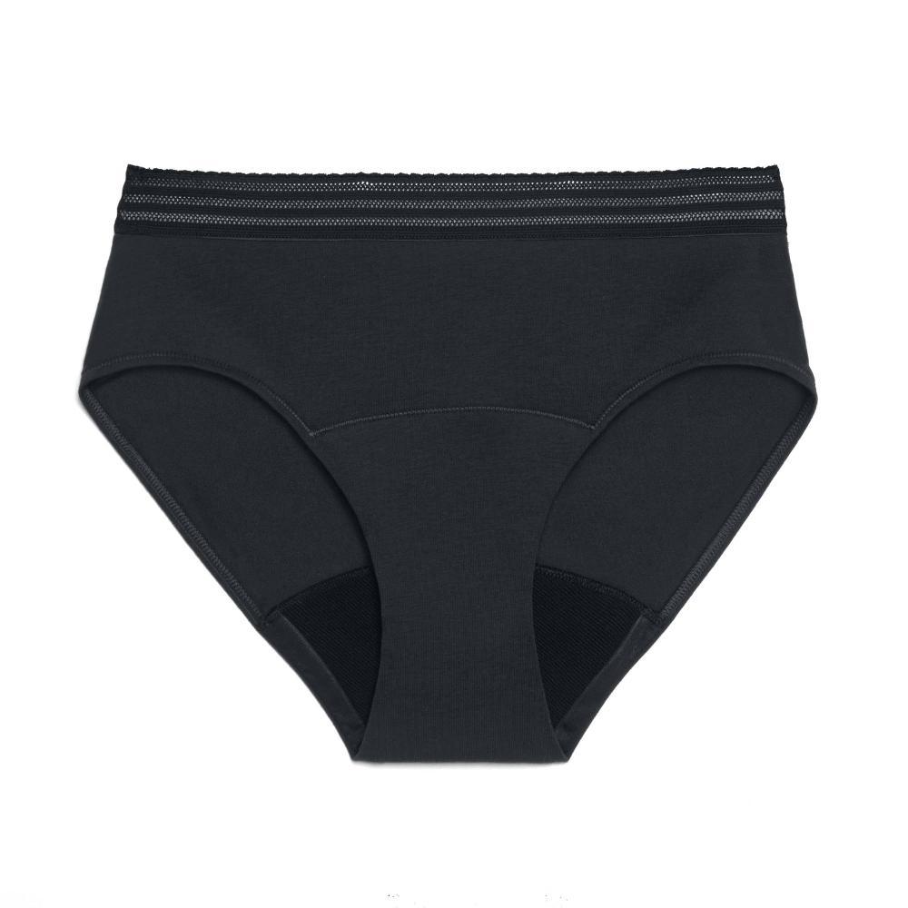 Thinx for All Womens Everyday Comfort Lace Leakproof Period Briefs - Black 1X Product Image