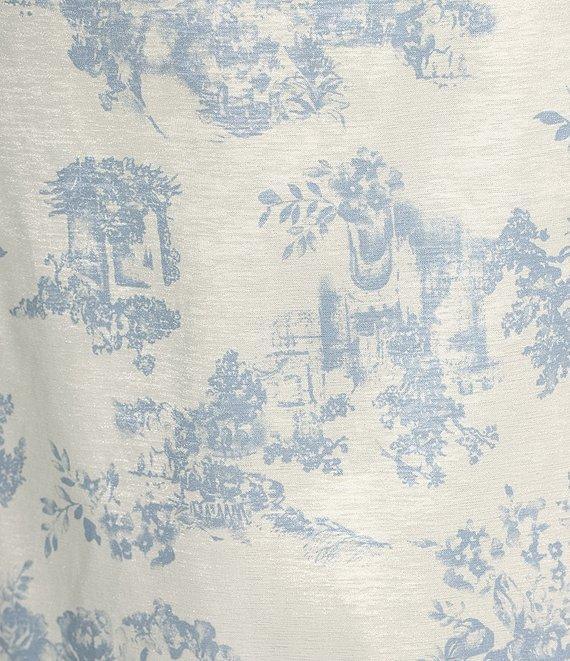 Preston & York Thea Printed Taffeta 3/4 Sleeve Point Collar Dress Product Image