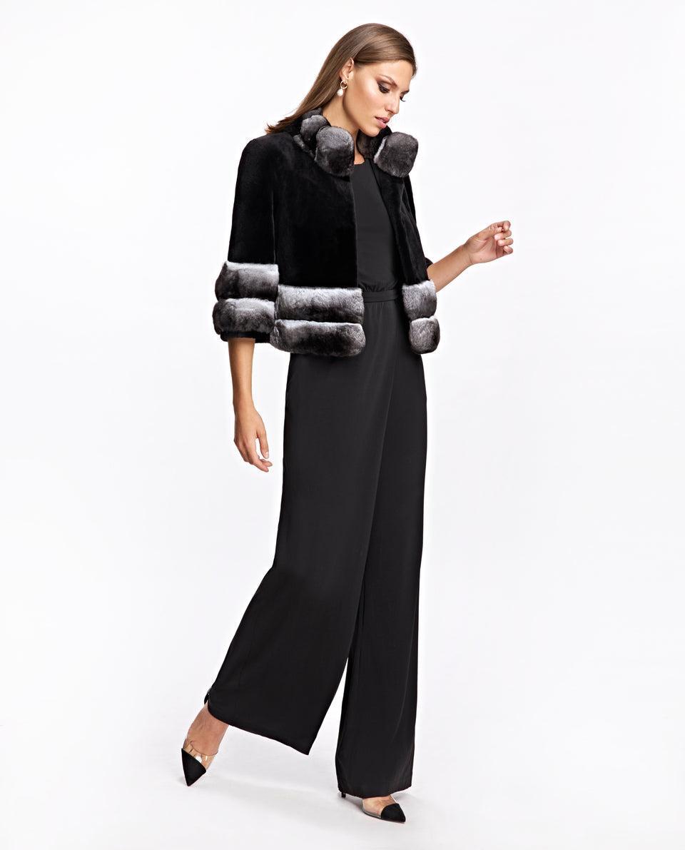 Sheared Mink Jacket With Chinchilla Trim Product Image