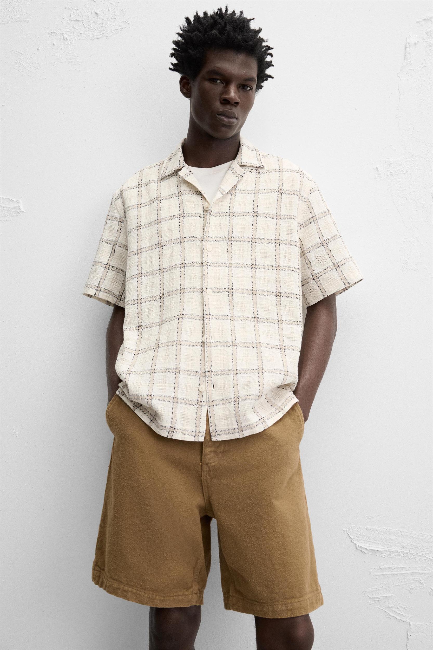 TEXTURED PLAID SHIRT Product Image