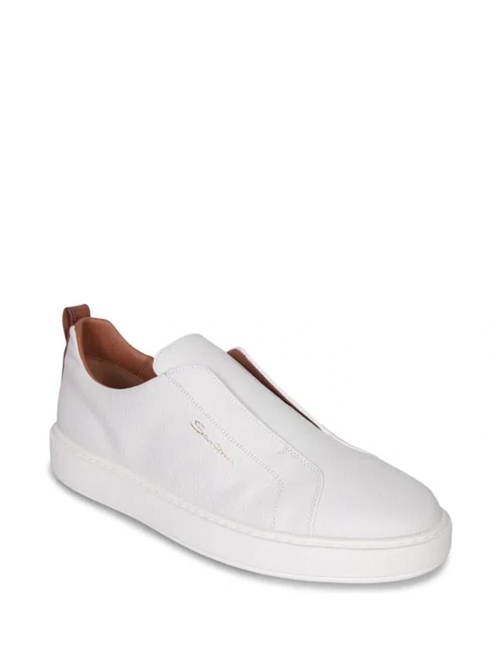 SANTONI Sneakers In White Product Image