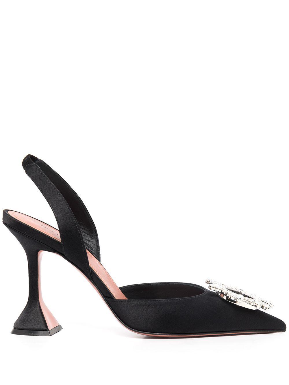 Begum Crystal-buckle Slingback Pumps In Black Product Image