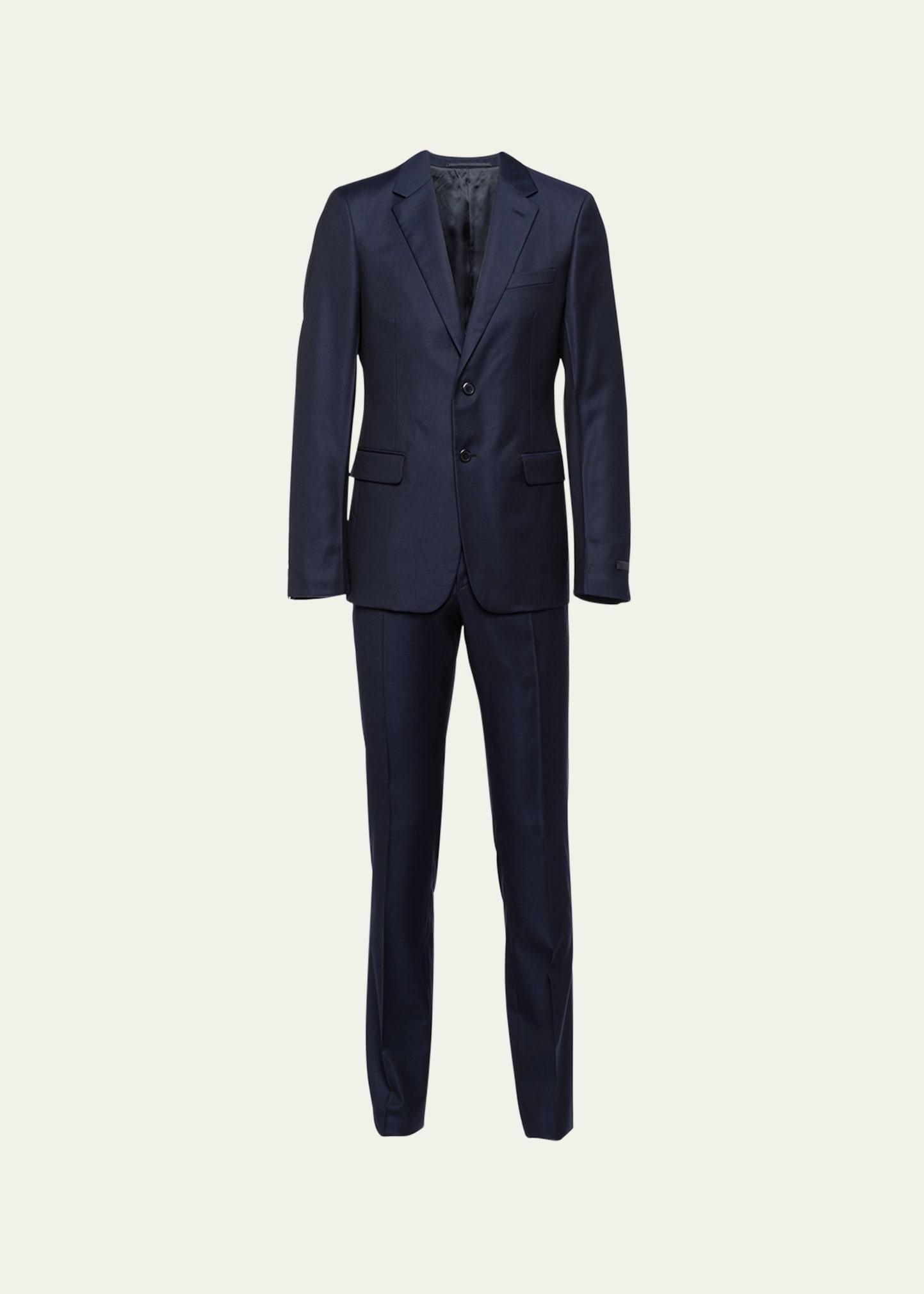 Mens Solid Wool-Blend Suit Product Image