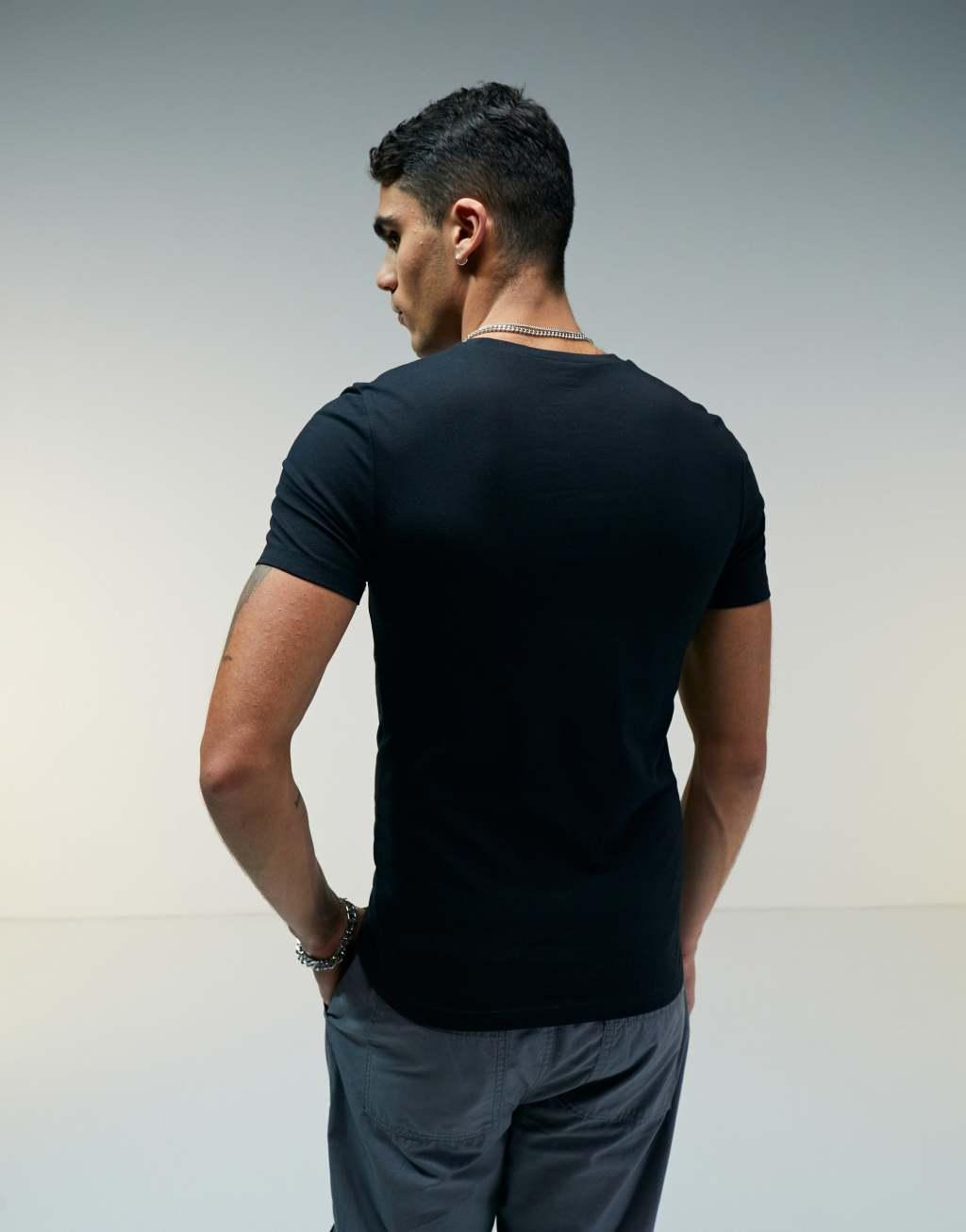 ASOS DESIGN muscle fit T-shirt in black Product Image