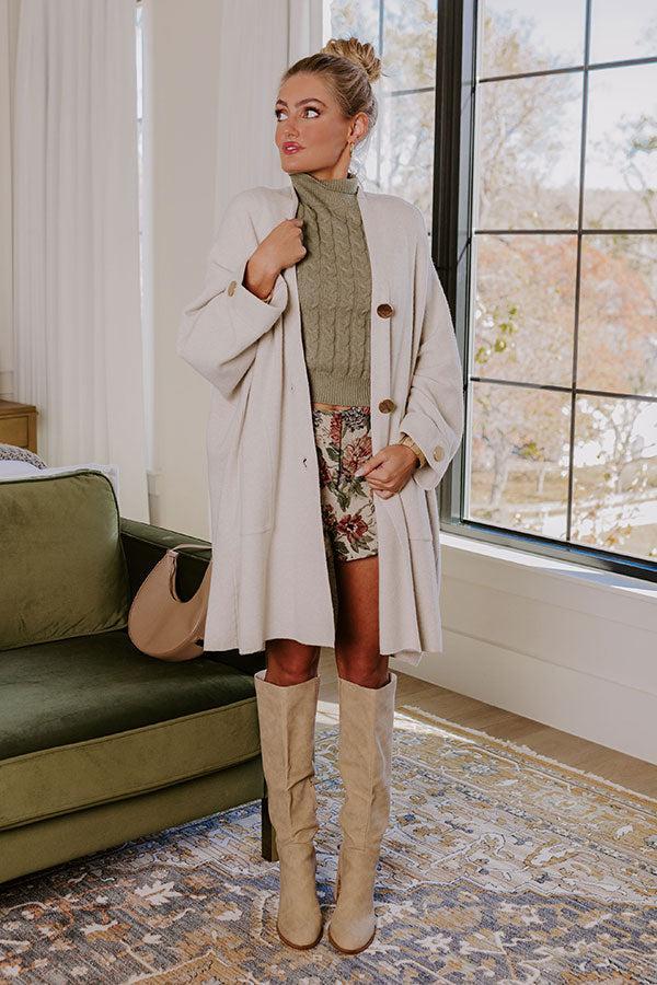 Coffee Aroma Oversized Cardigan in Light Oatmeal Product Image