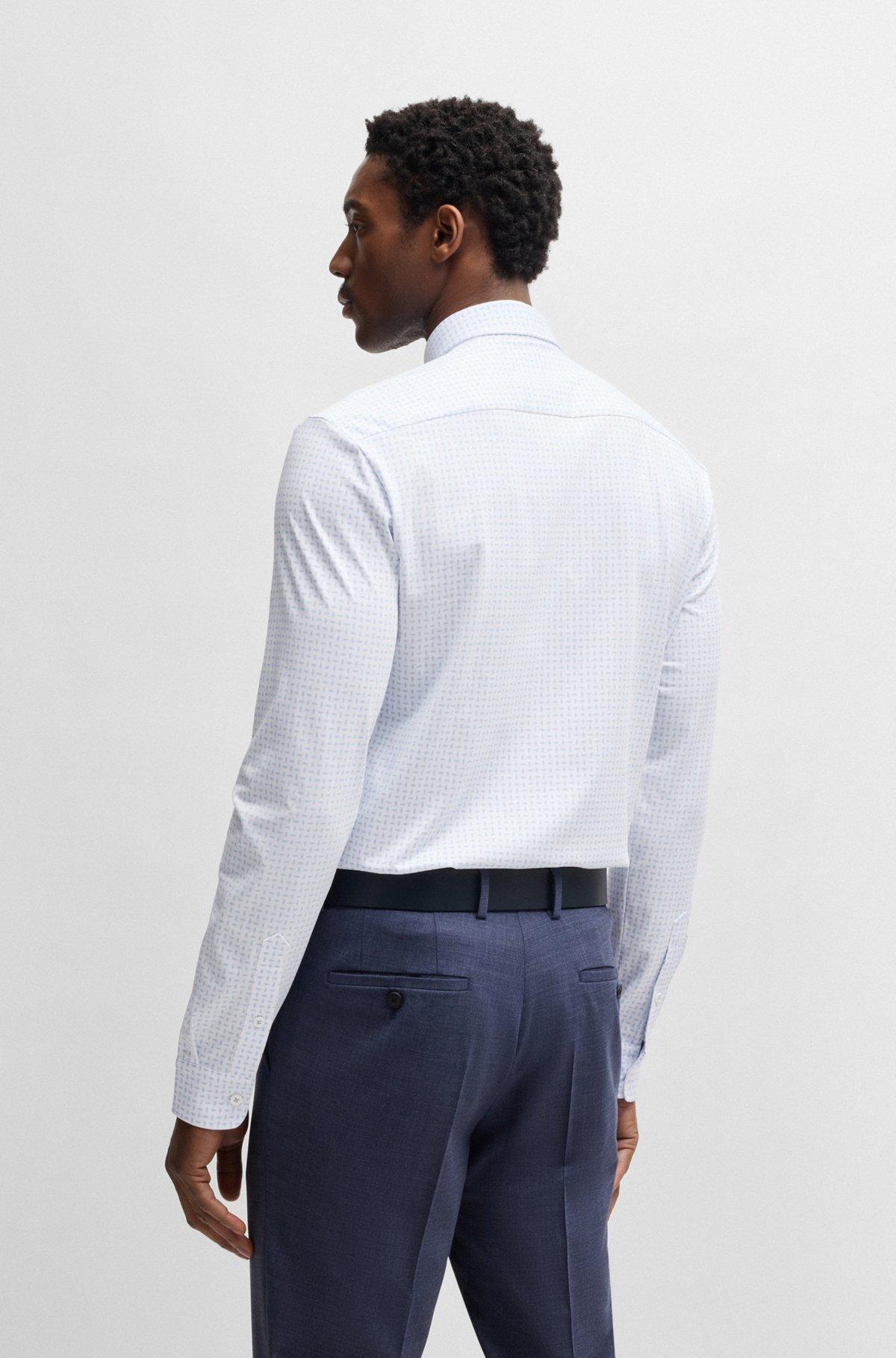 Slim-fit shirt in a printed cotton blend Product Image