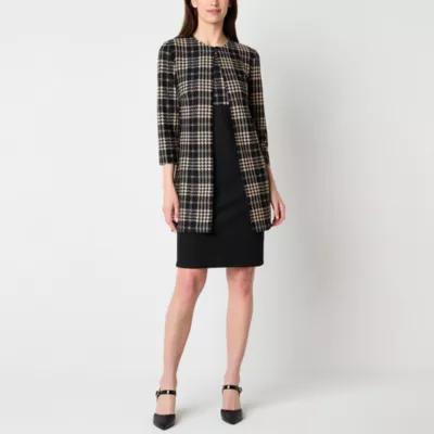 Danny & Nicole Womens Plaid Jacket Dress Product Image