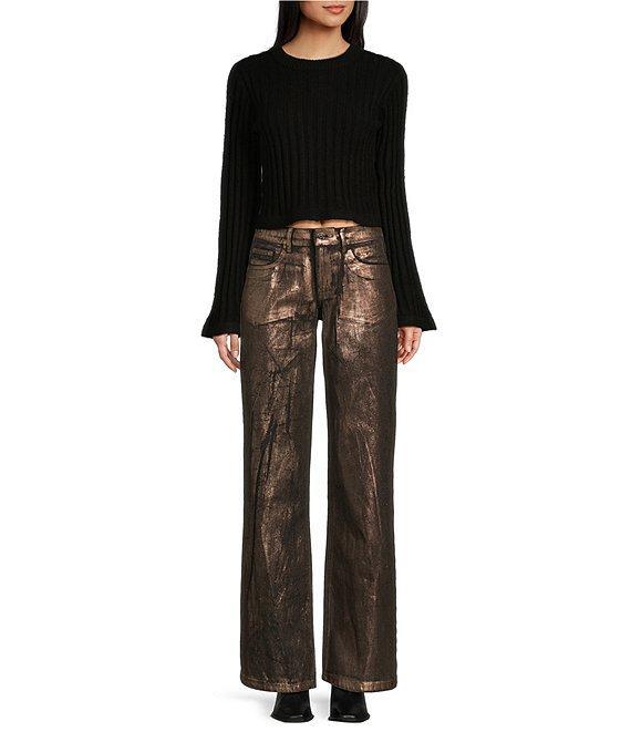 GB Foiled Metallic Denim Pants Product Image