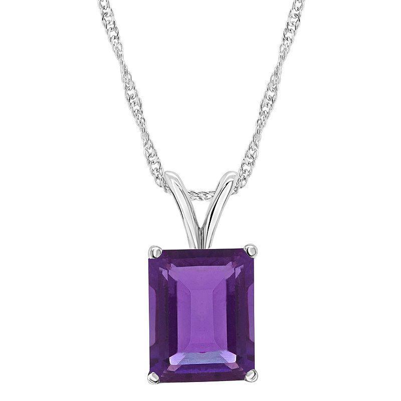 Alyson Layne Sterling Silver Gemstone Pendant Necklace, Womens Purple Product Image