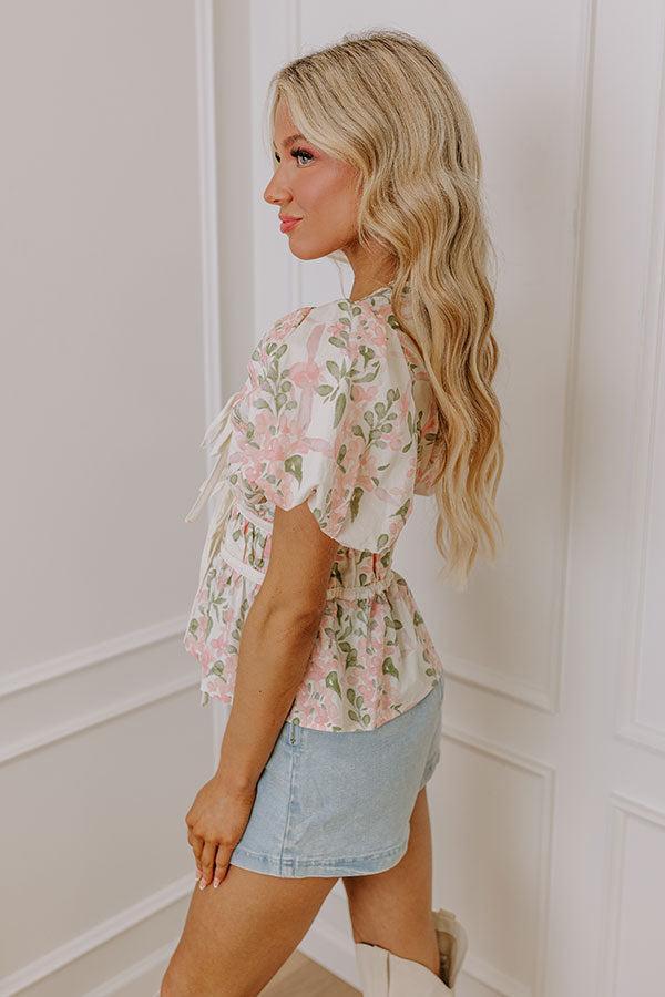 Honeysuckle Dreams Floral Top in Cream Product Image