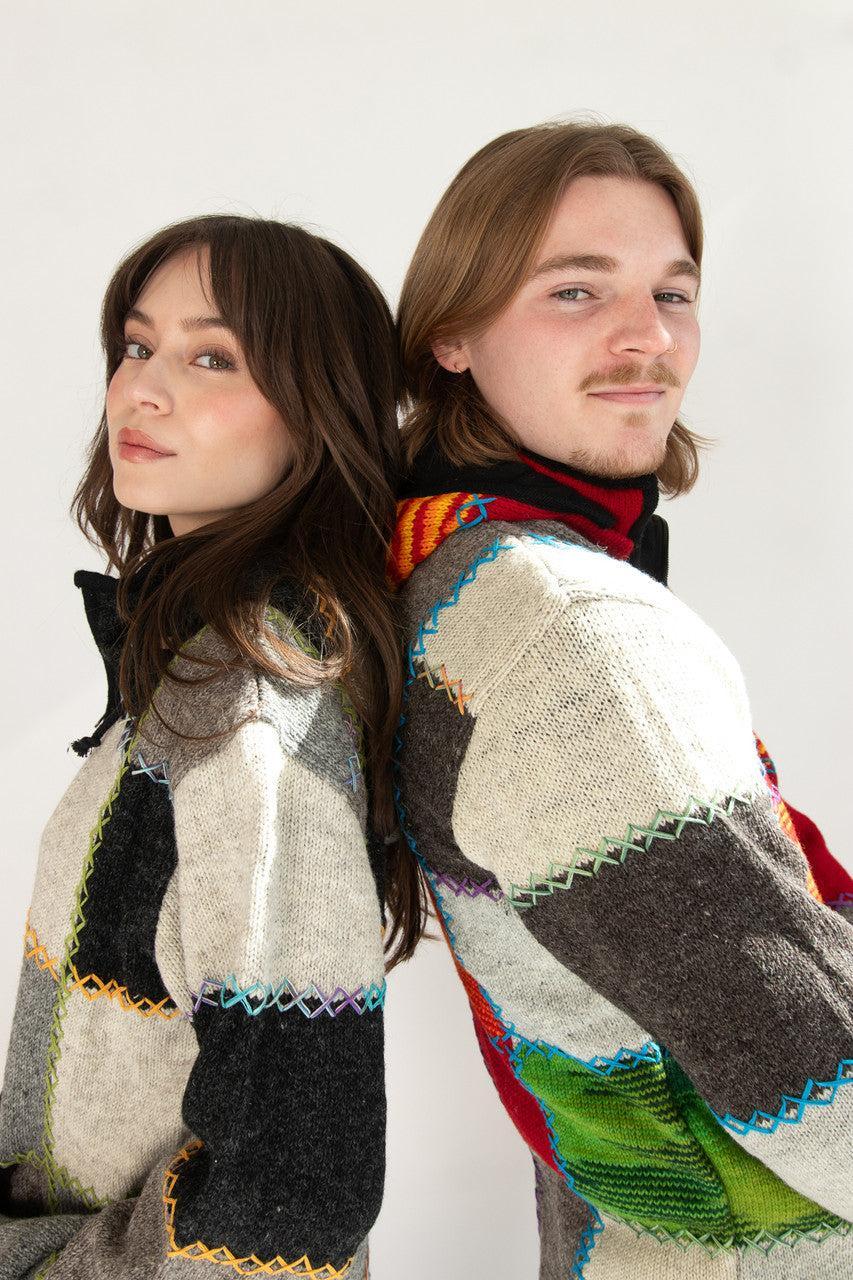 Heavy Wool Patchwork Jacket Product Image