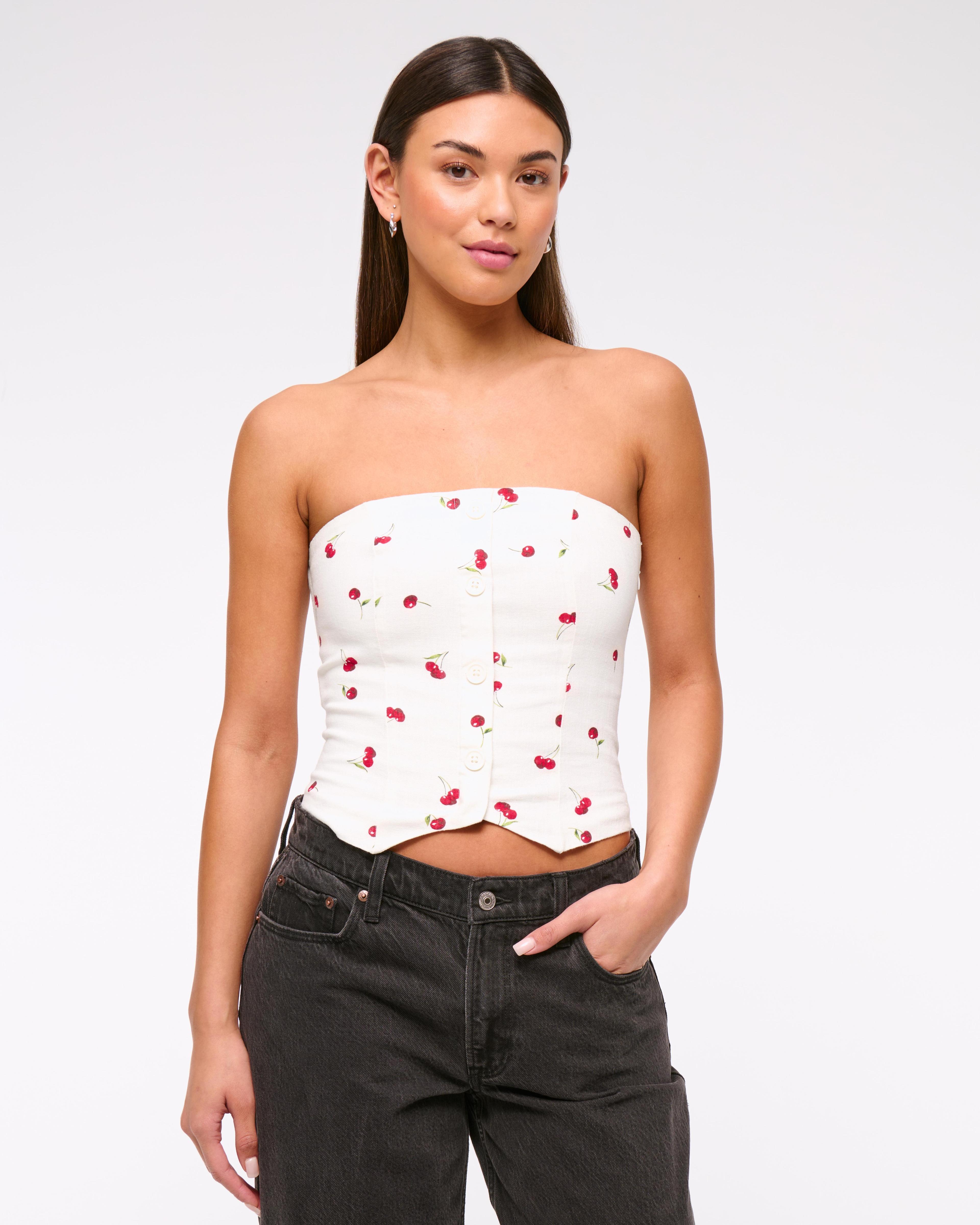 Strapless Cropped Vest Top Product Image