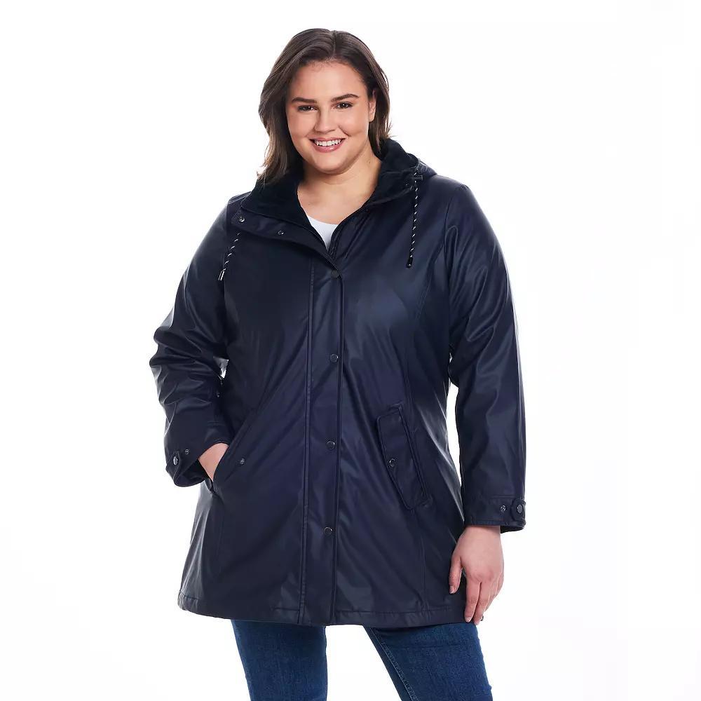 Plus Size Weathercast Hooded Midweight Rain Jacket, Women's, Size: 2XL, Yellow Yellow Product Image