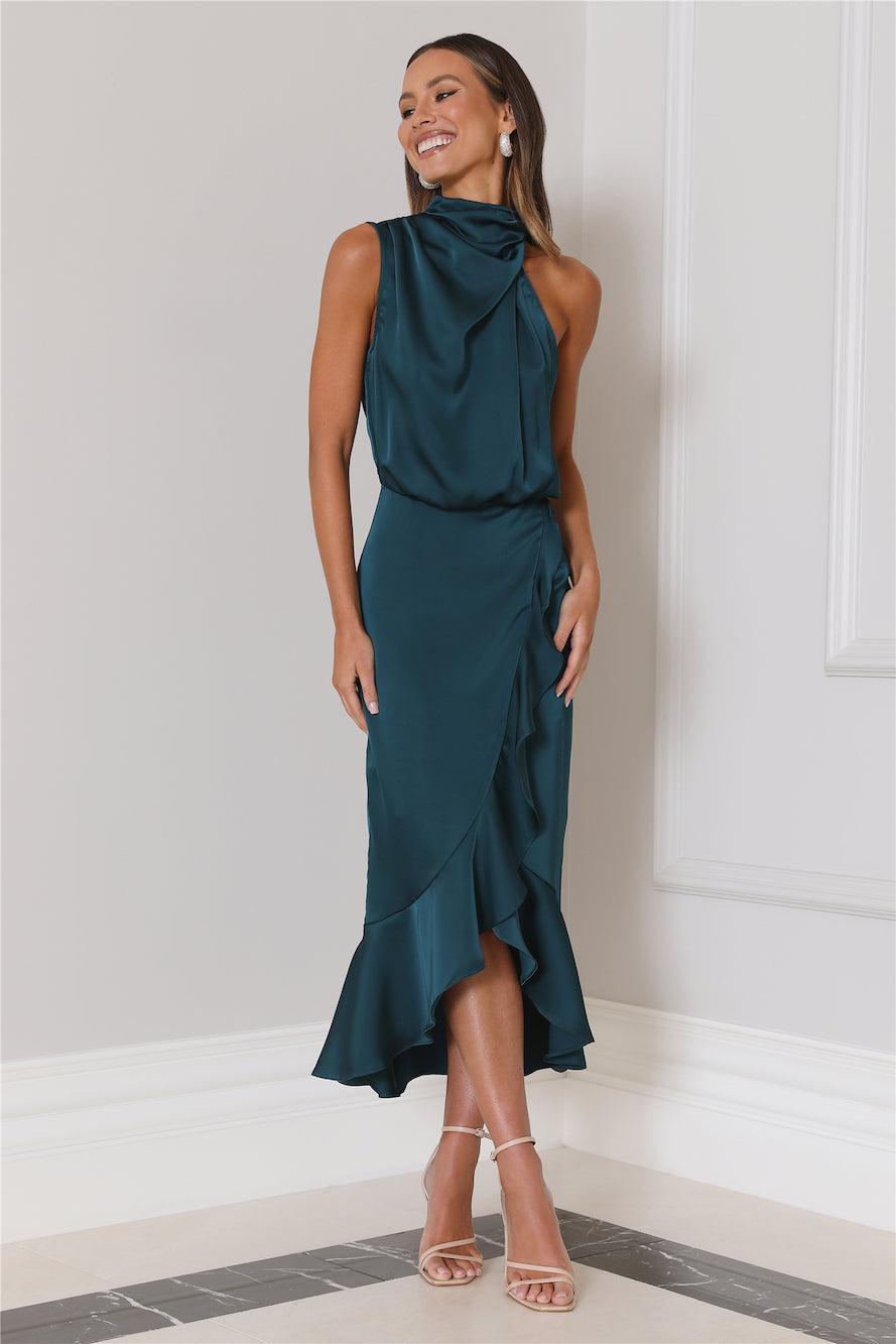 Party To Go Midi Dress Teal Product Image