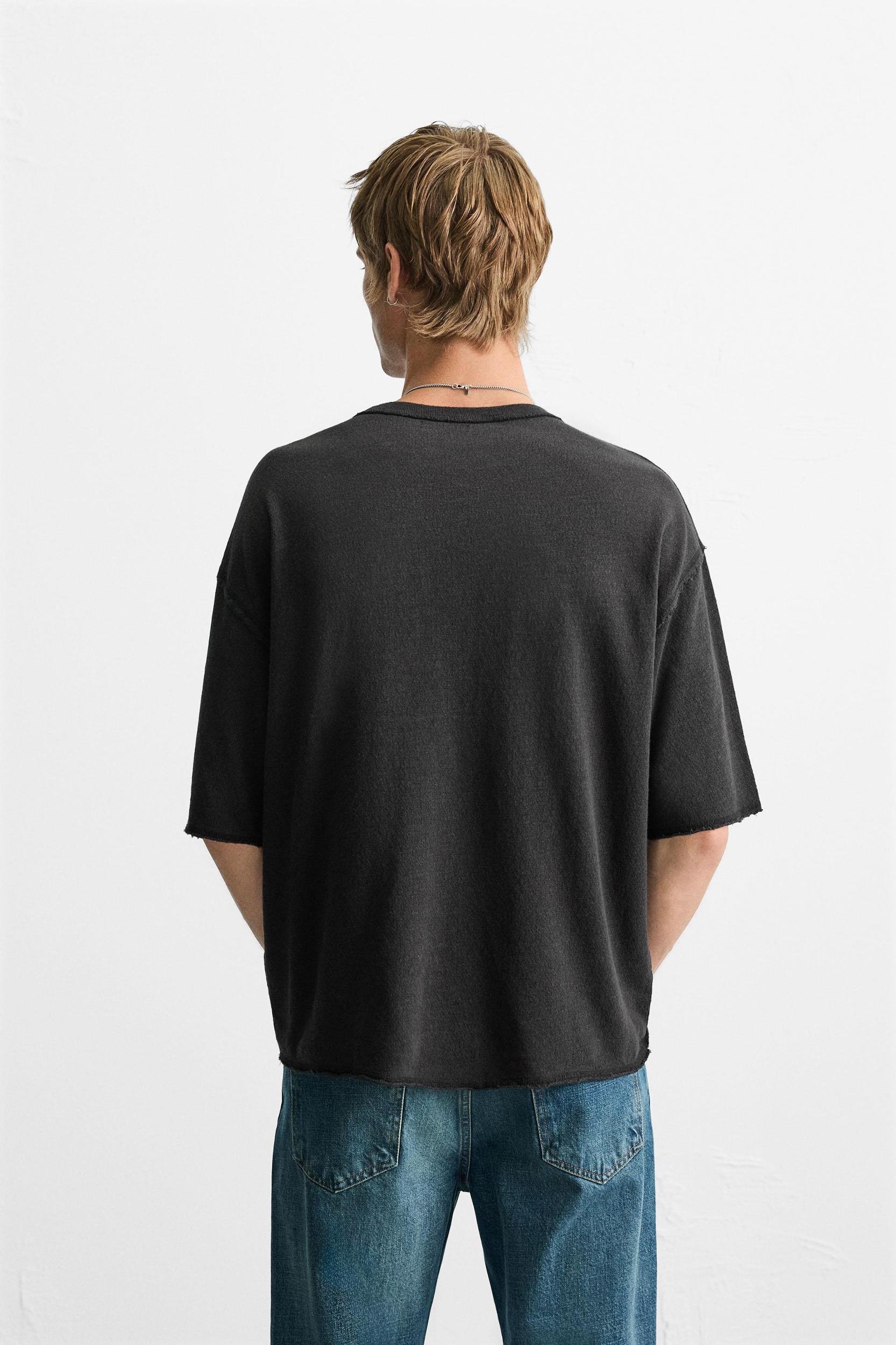 WASHED PRINT KNIT T-SHIRT Product Image