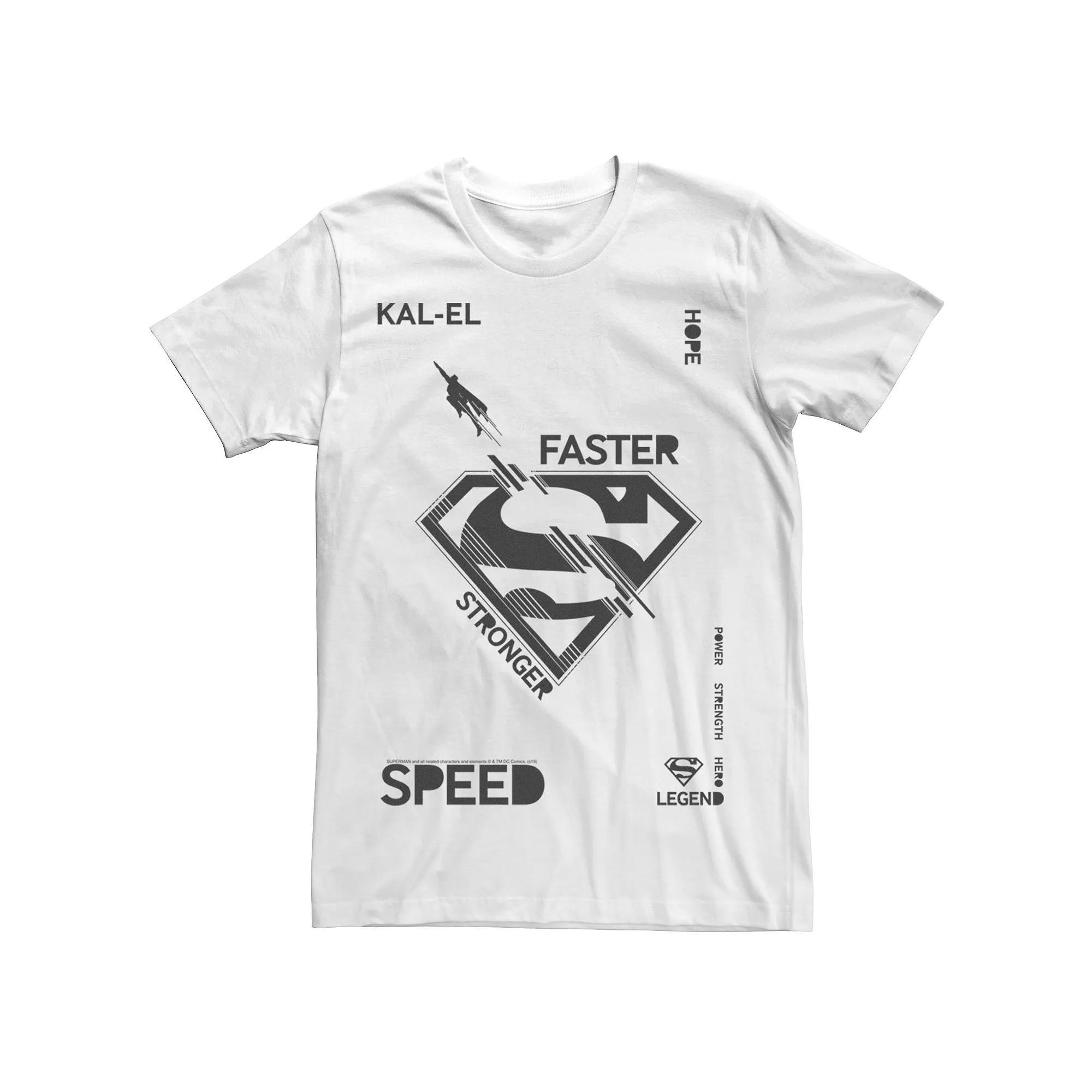 Men's Superman Kal-El Faster, Stronger, Speed Logo Tee,  Product Image