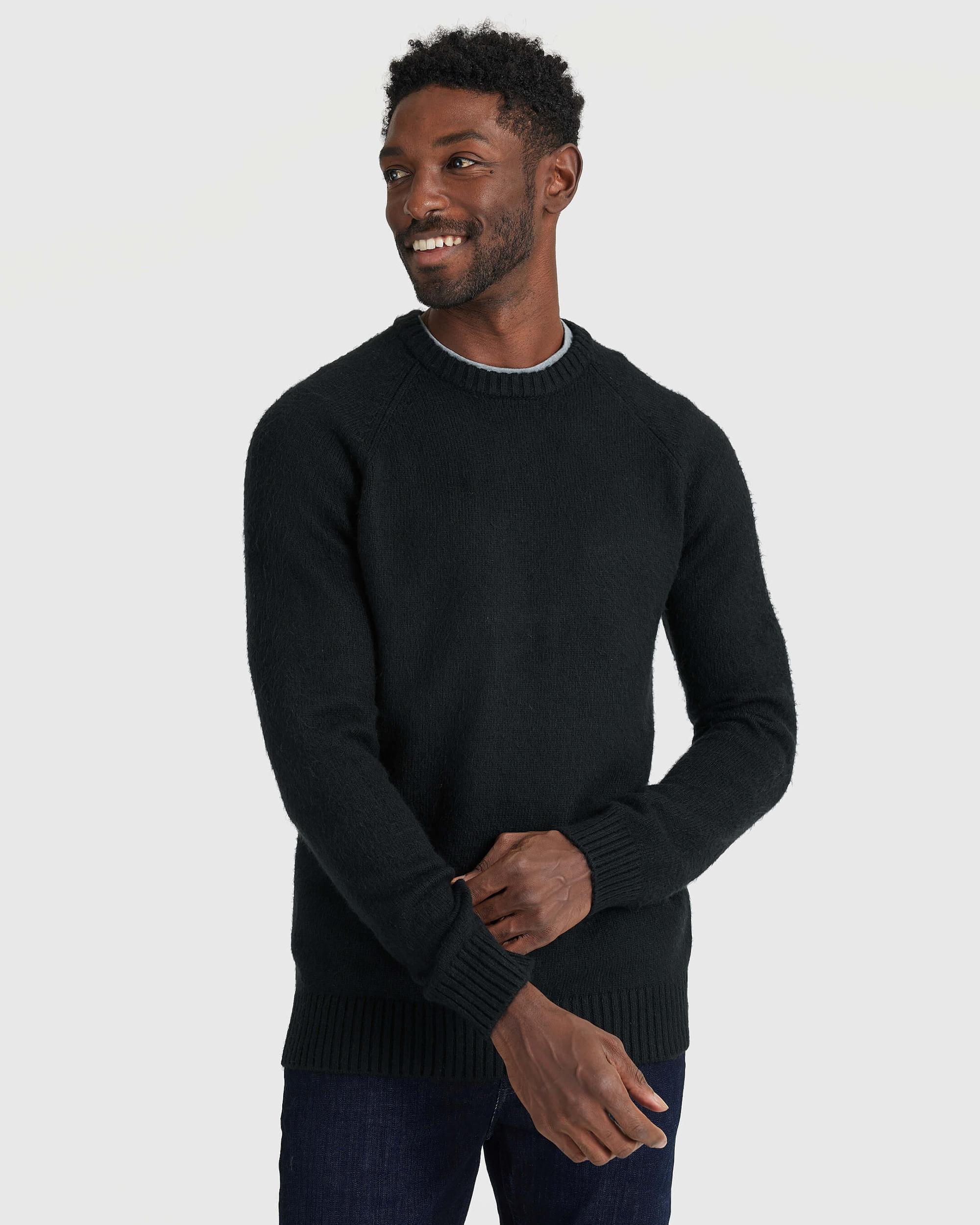 Black Crew Neck Sweater Product Image