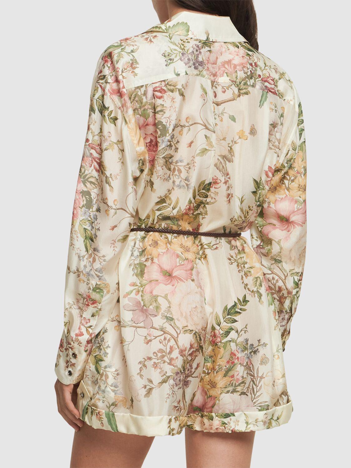 ZIMMERMANN Womens Cream Floral Waverly Floral-print Silk Playsuit In Cream,multi Product Image