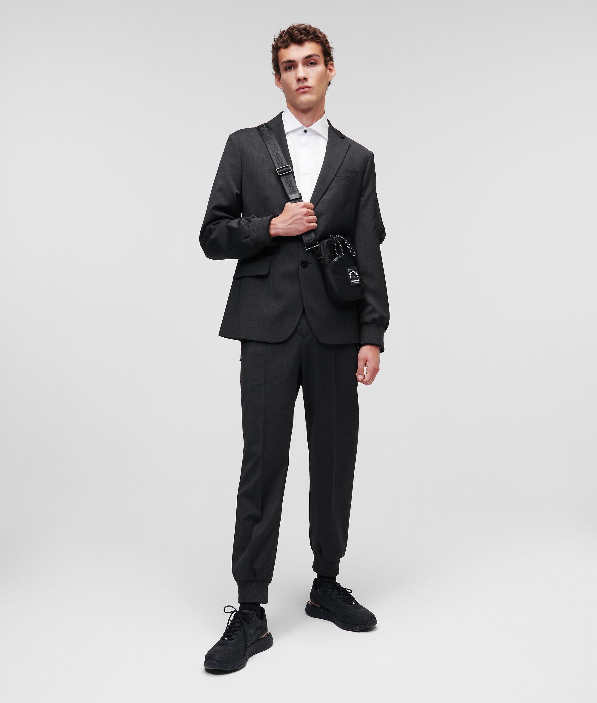 WOOL-BLEND RIBBED-CUFF BLAZER Product Image