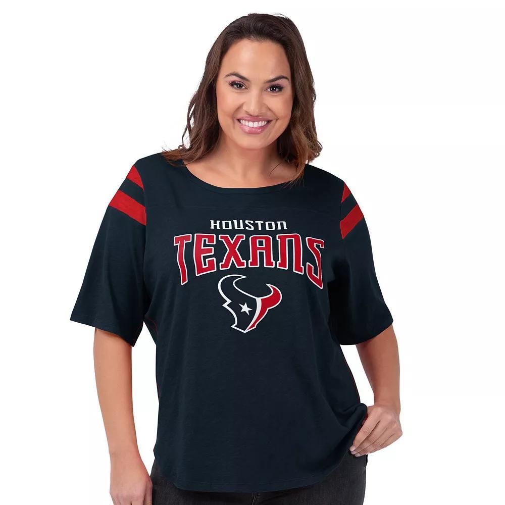 Womens G-III 4Her by Carl Banks Houston Texans Plus Size Linebacker T-Shirt Blue Product Image