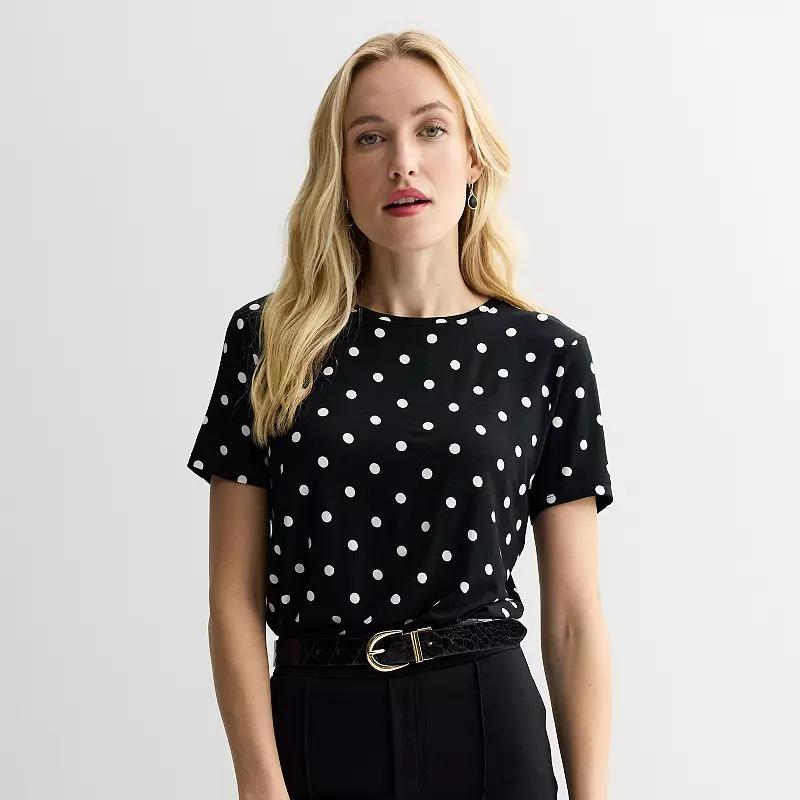 Petite Nine West Essential Crewneck Tee, Women's,  Product Image