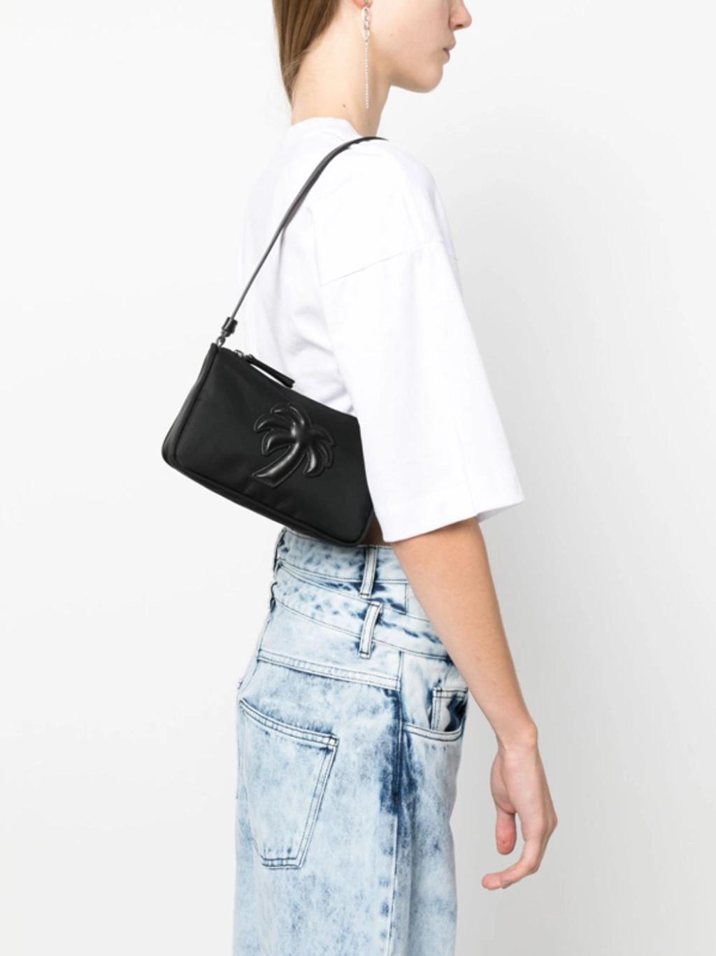 PALM ANGELS Palm-appliqué Shoulder Bag In Black Product Image